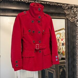 Red Double-Breasted Peacoat